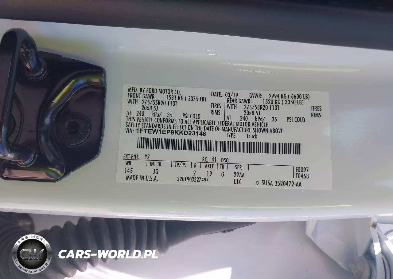 2019 Ford F-150 Xl VIN:1FTEW1EP9KKD23146 - 9