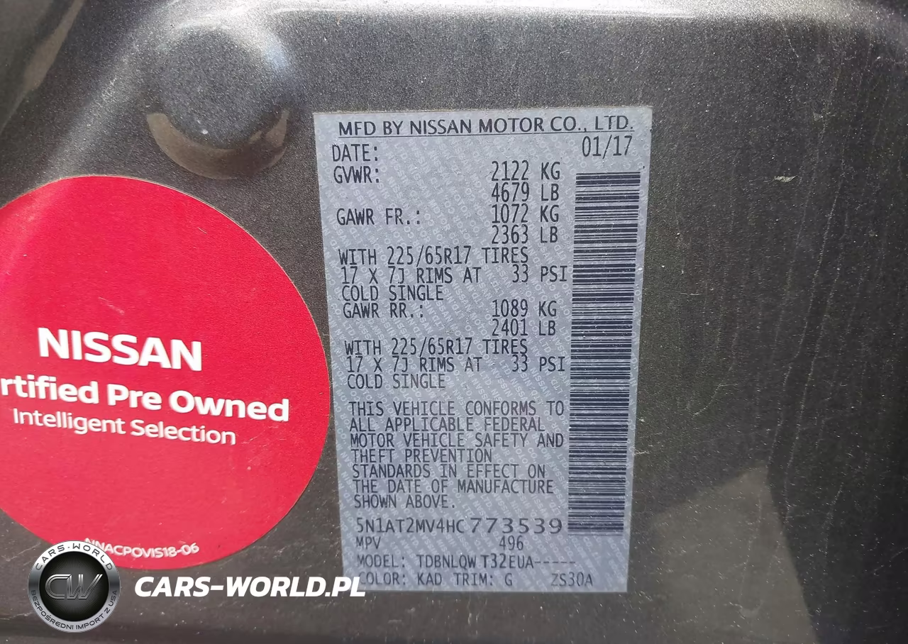 2017 Nissan Rogue Sv VIN:5N1AT2MV4HC773539 - 9