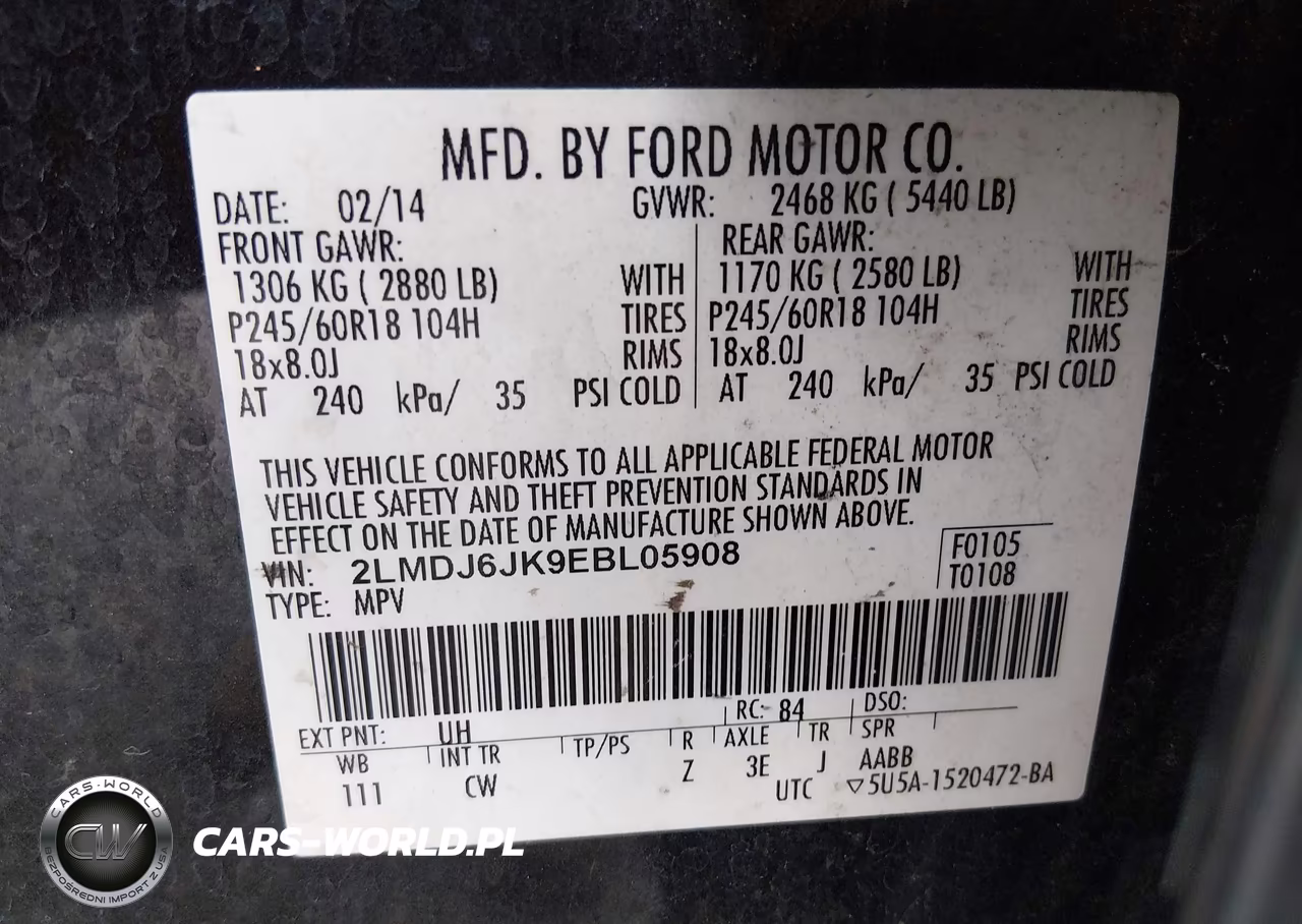 2014 Lincoln Mkx VIN:2LMDJ6JK9EBL05908 - 9
