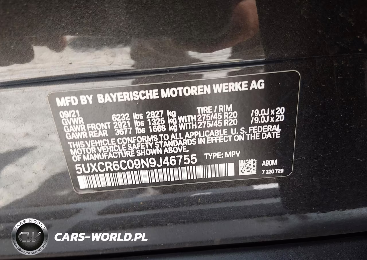 2022 BMW X5 xDrive40I VIN:5UXCR6C09N9J46755 - 9