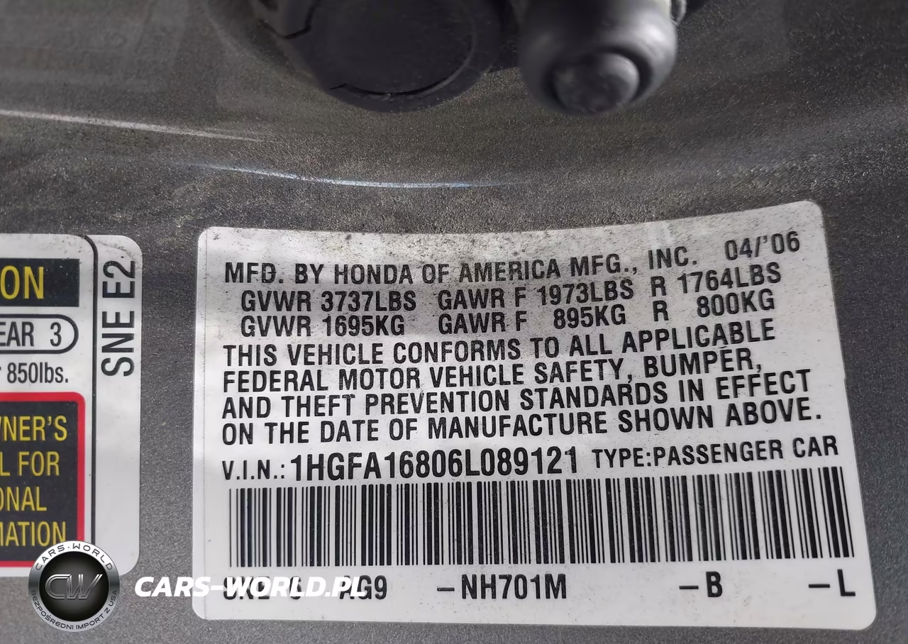 2006 Honda Civic Ex VIN:1HGFA16806L089121 - 9