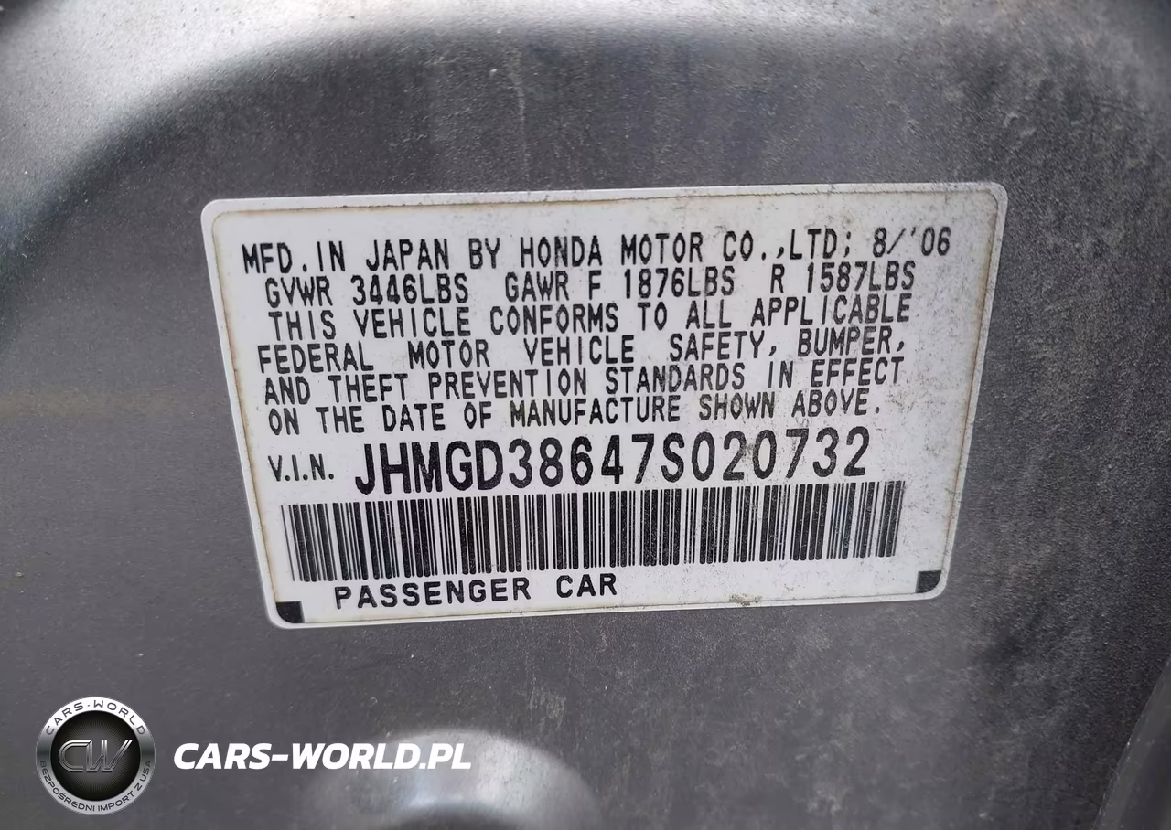 2007 Honda Fit Sport VIN:JHMGD38647S020732 - 9