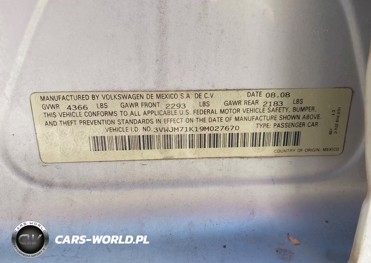 2009 Volkswagen Jetta S VIN:3VWJM71K19M027670 - 9