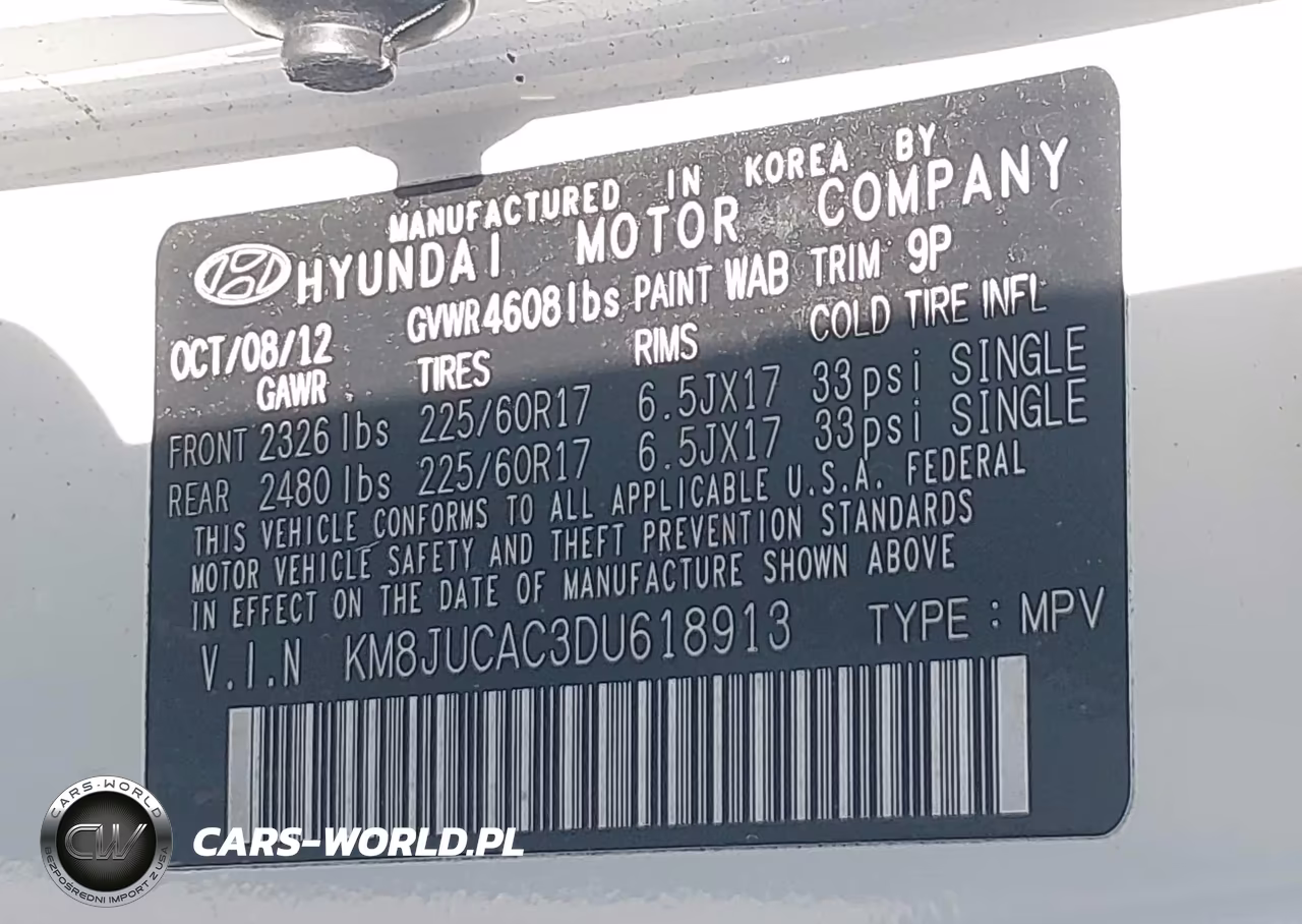 2013 Hyundai Tucson Gls VIN:KM8JUCAC3DU618913 - 9