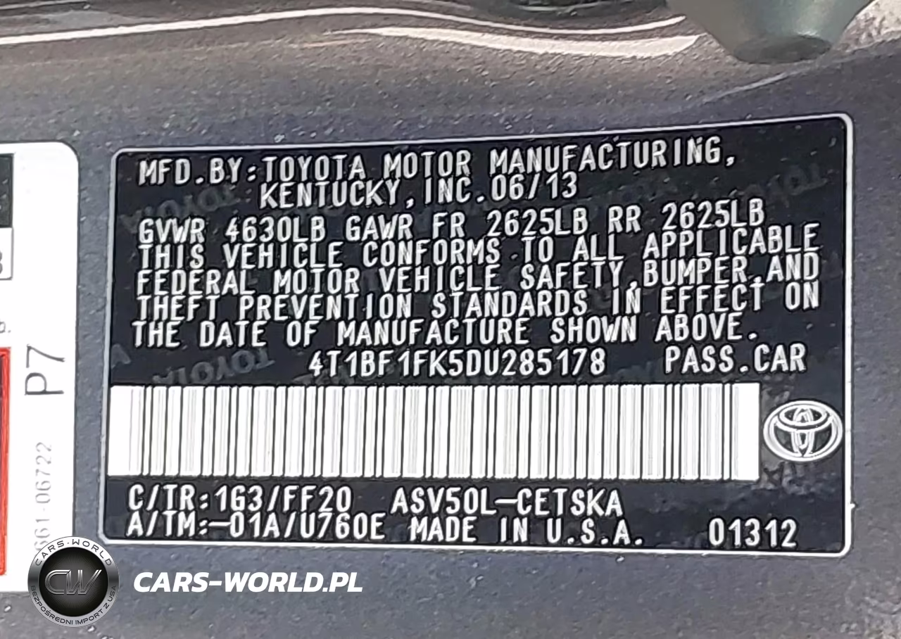 2013 Toyota Camry Se VIN:4T1BF1FK5DU285178 - 9