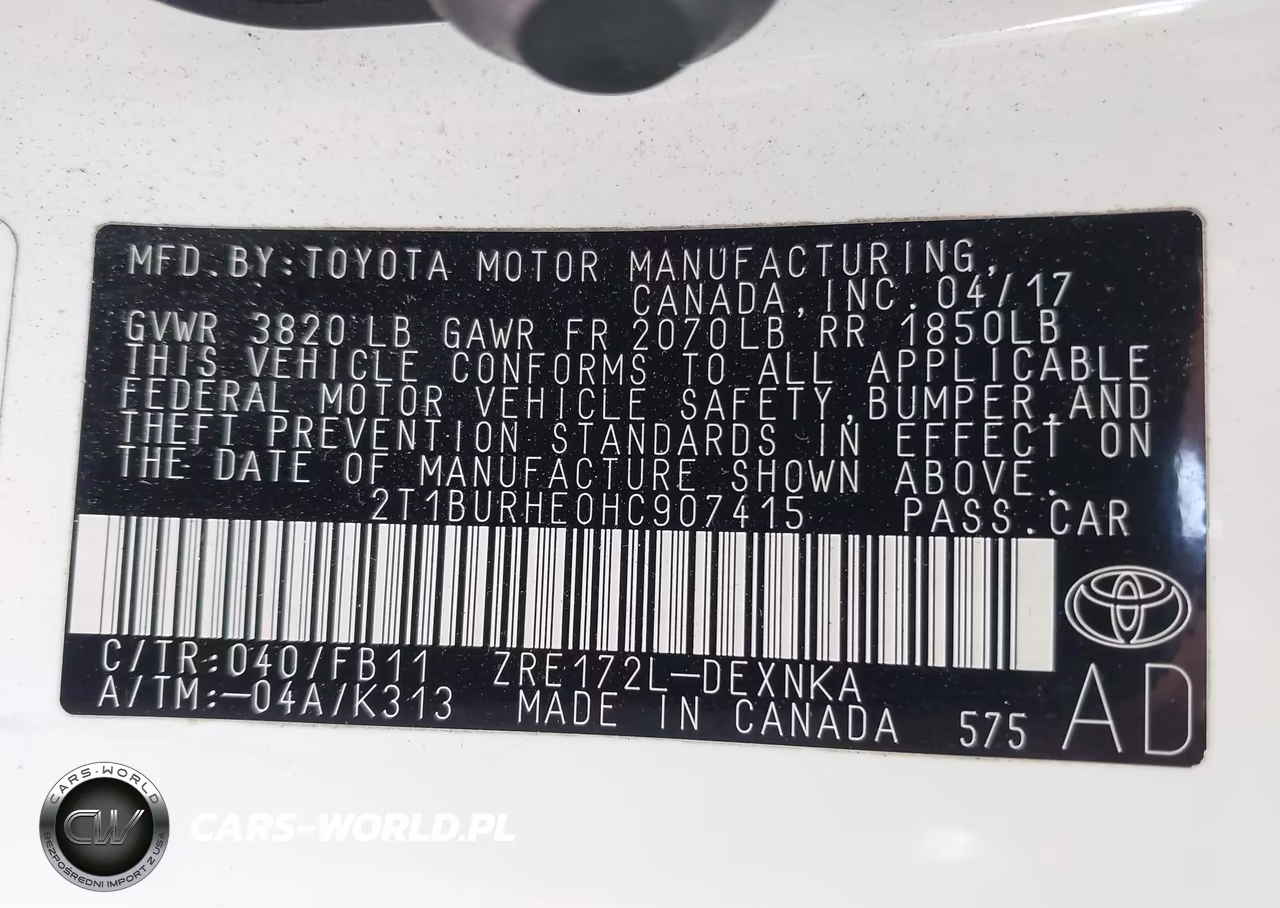 2017 Toyota Corolla Le VIN:2T1BURHE0HC907415 - 9