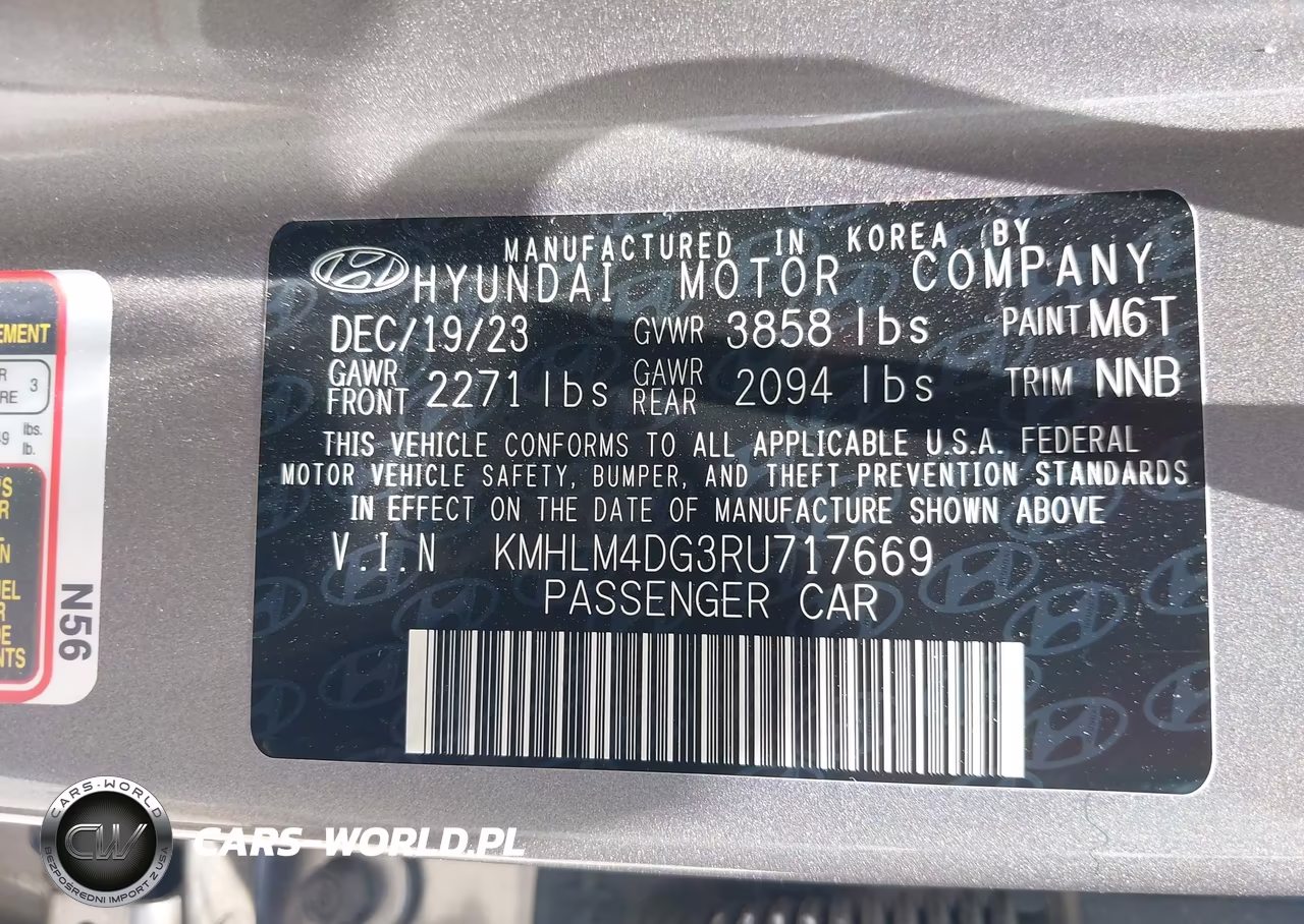 2024 Hyundai Elantra Sel VIN:KMHLM4DG3RU717669 - 9