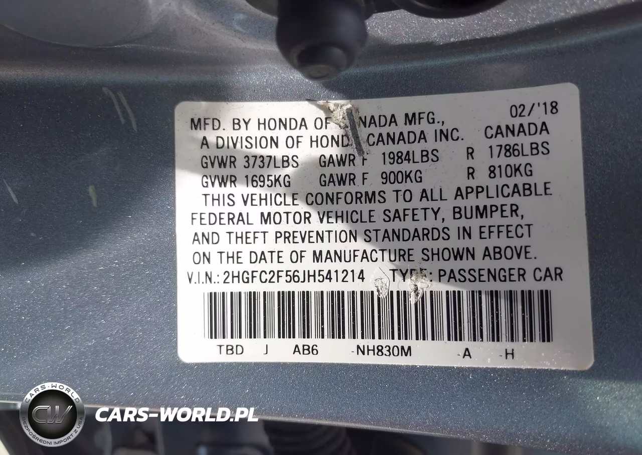 2018 Honda Civic Lx VIN:2HGFC2F56JH541214 - 9