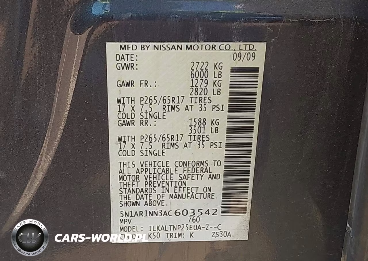 2010 Nissan Pathfinder Se VIN:5N1AR1NN3AC603542 - 9