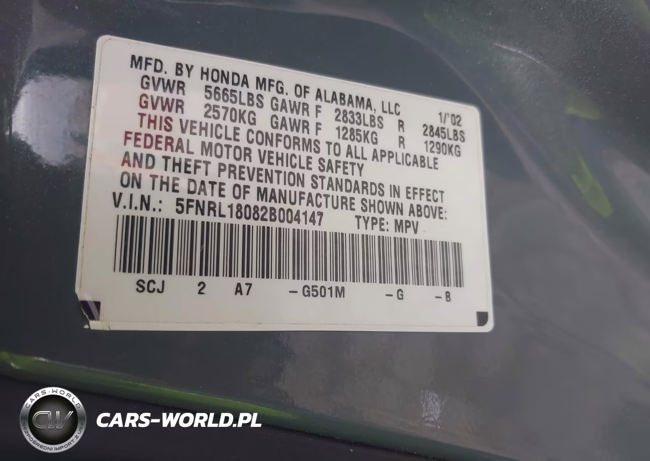 2002 Honda Odyssey Ex-L VIN:5FNRL18082B004147 - 9
