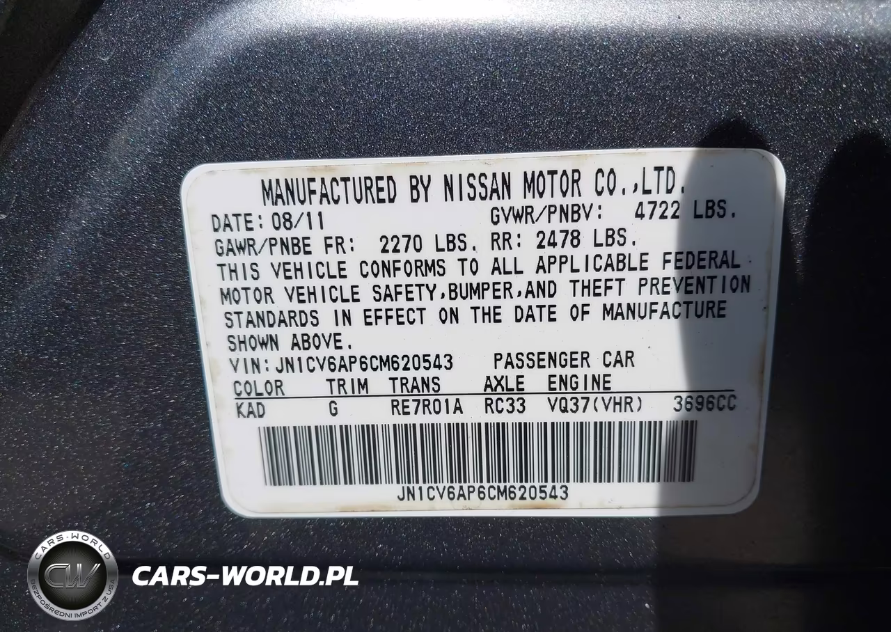 2012 Infiniti G37 Journey VIN:JN1CV6AP6CM620543 - 9