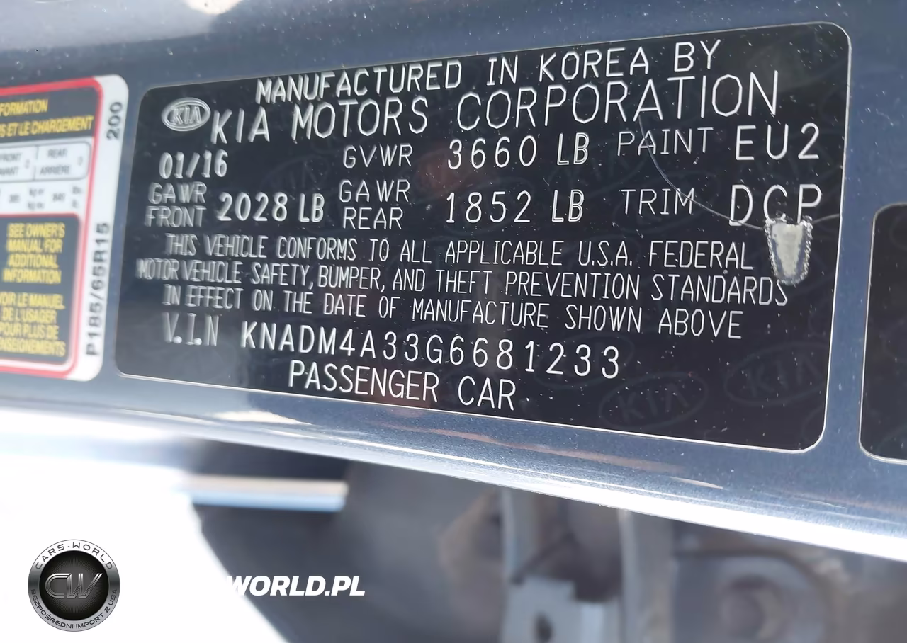 2016 RIO LX RIO LX LX VIN:KNADM4A33G6681233 - 9