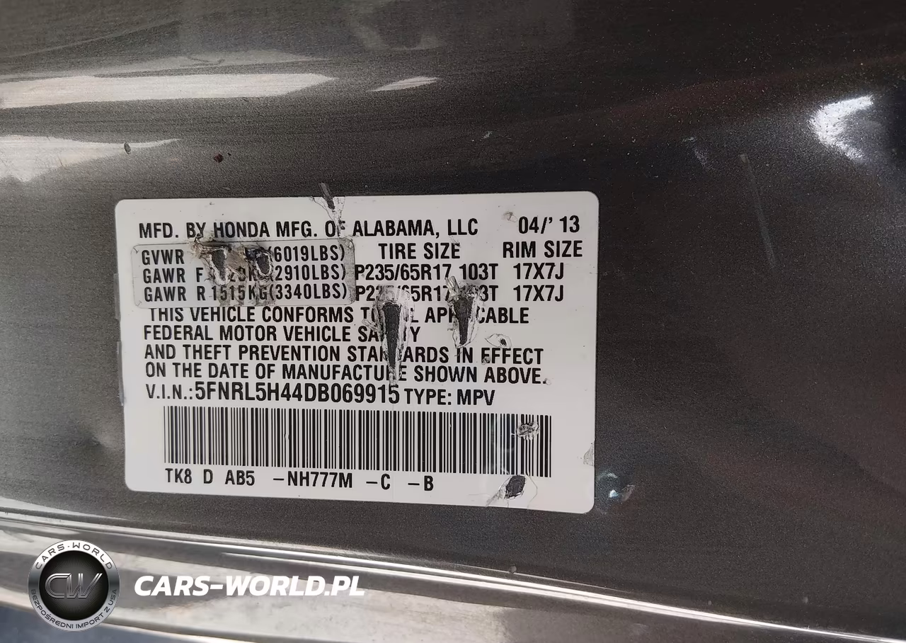 2013 Honda Odyssey Ex VIN:5FNRL5H44DB069915 - 9