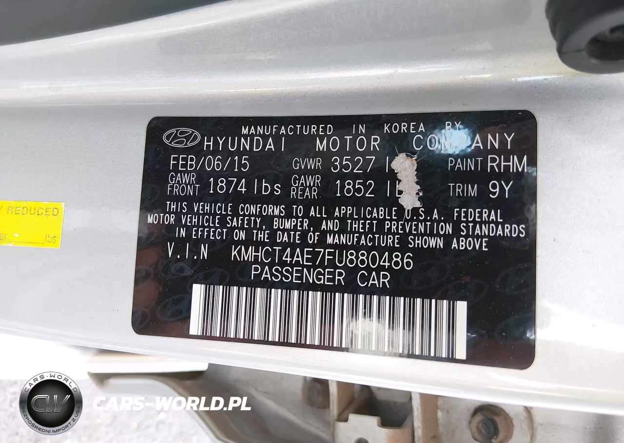 2015 Hyundai Accent Gls VIN:KMHCT4AE7FU880486 - 9