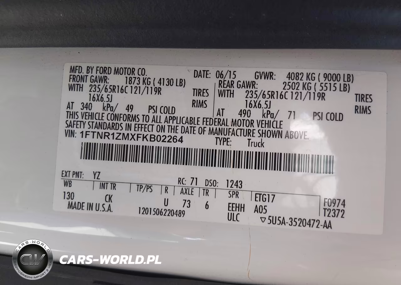 2015 Ford Transit-250 VIN:1FTNR1ZMXFKB02264 - 9