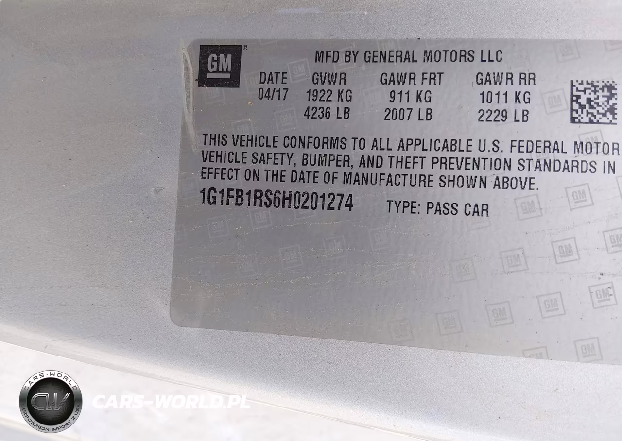 2017 Chevrolet Camaro 1Lt VIN:1G1FB1RS6H0201274 - 9