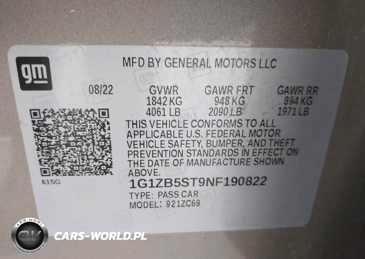 2022 Chevrolet Malibu Fwd Ls VIN:1G1ZB5ST9NF190822 - 9