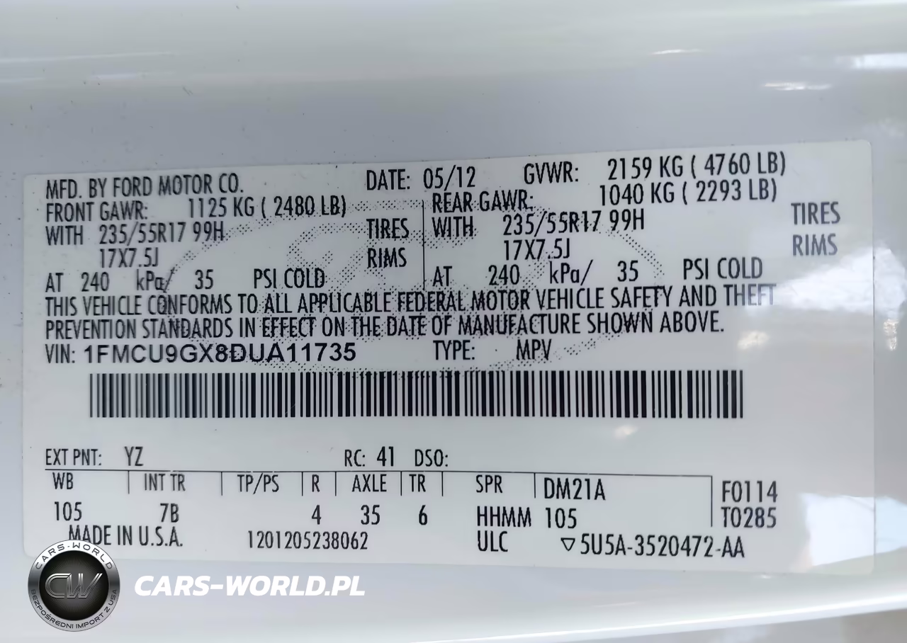 2013 Ford Escape Se VIN:1FMCU9GX8DUA11735 - 9