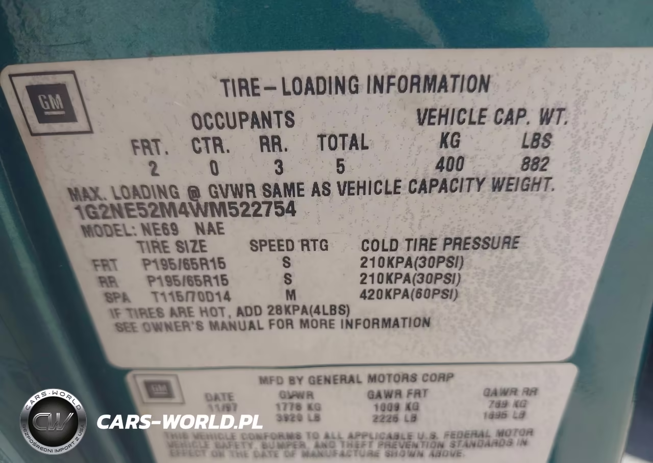 1998 Pontiac Grand Am Se VIN:1G2NE52M4WM522754 - 9