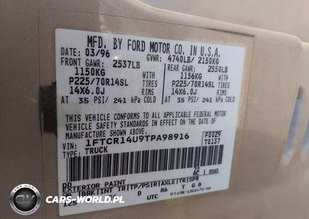 1996 Ford Ranger Super Cab VIN:1FTCR14U9TPA98916 - 9