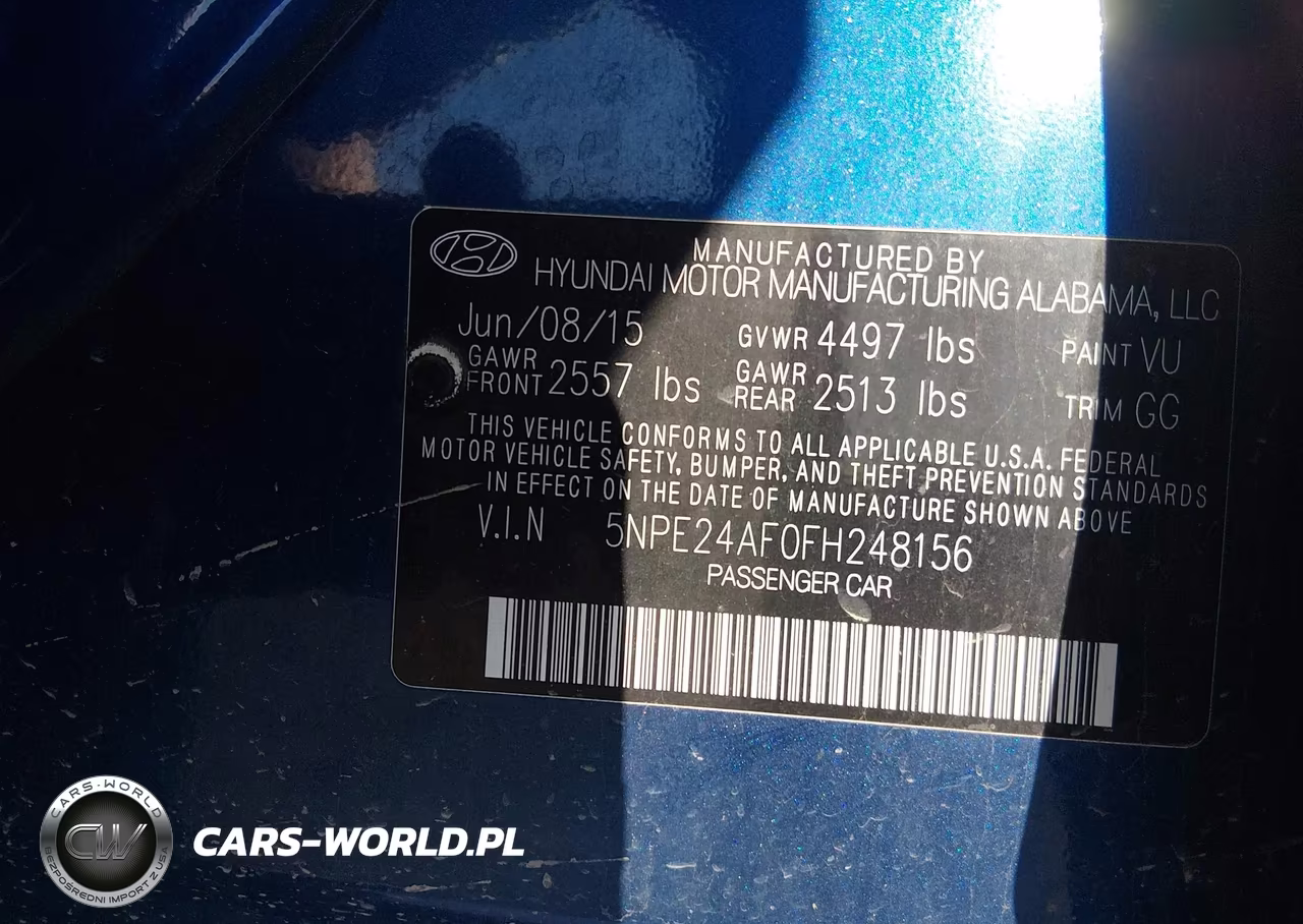 2015 Hyundai Sonata Se VIN:5NPE24AF0FH248156 - 9