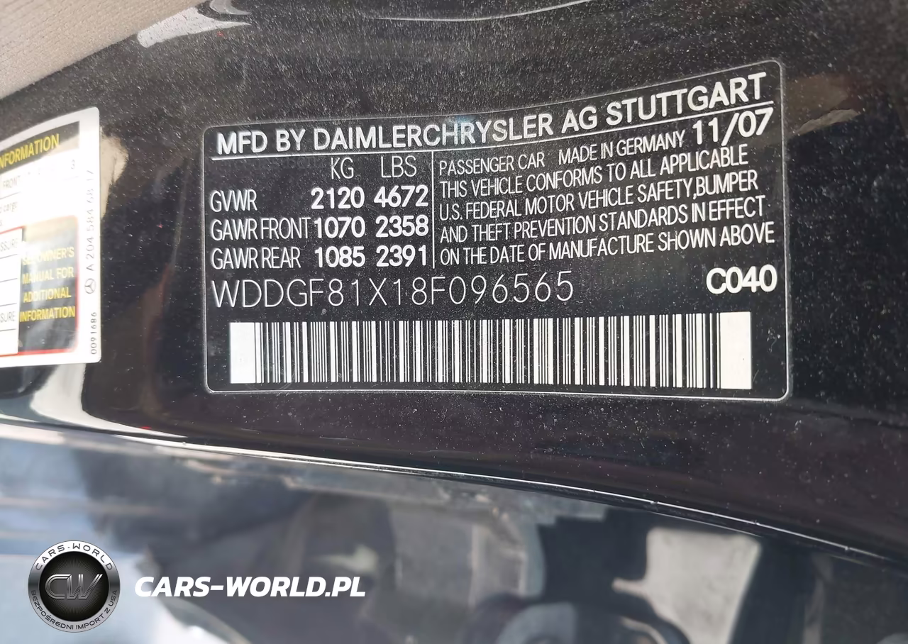 2008 Mercedes-Benz C 300 Luxury 4Matic-Sport 4Matic VIN:WDDGF81X18F096565 - 9