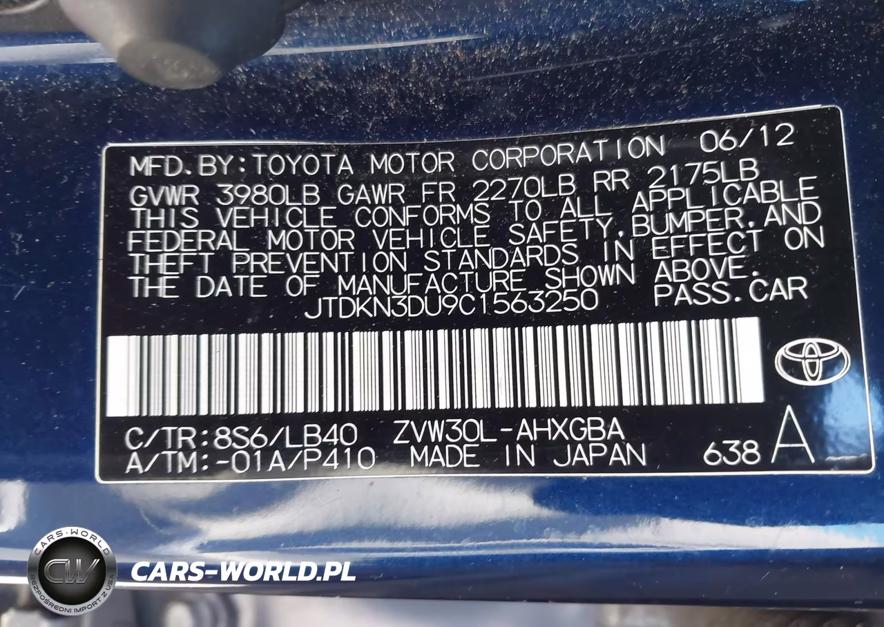 2012 Toyota Prius Four VIN:JTDKN3DU9C1563250 - 9