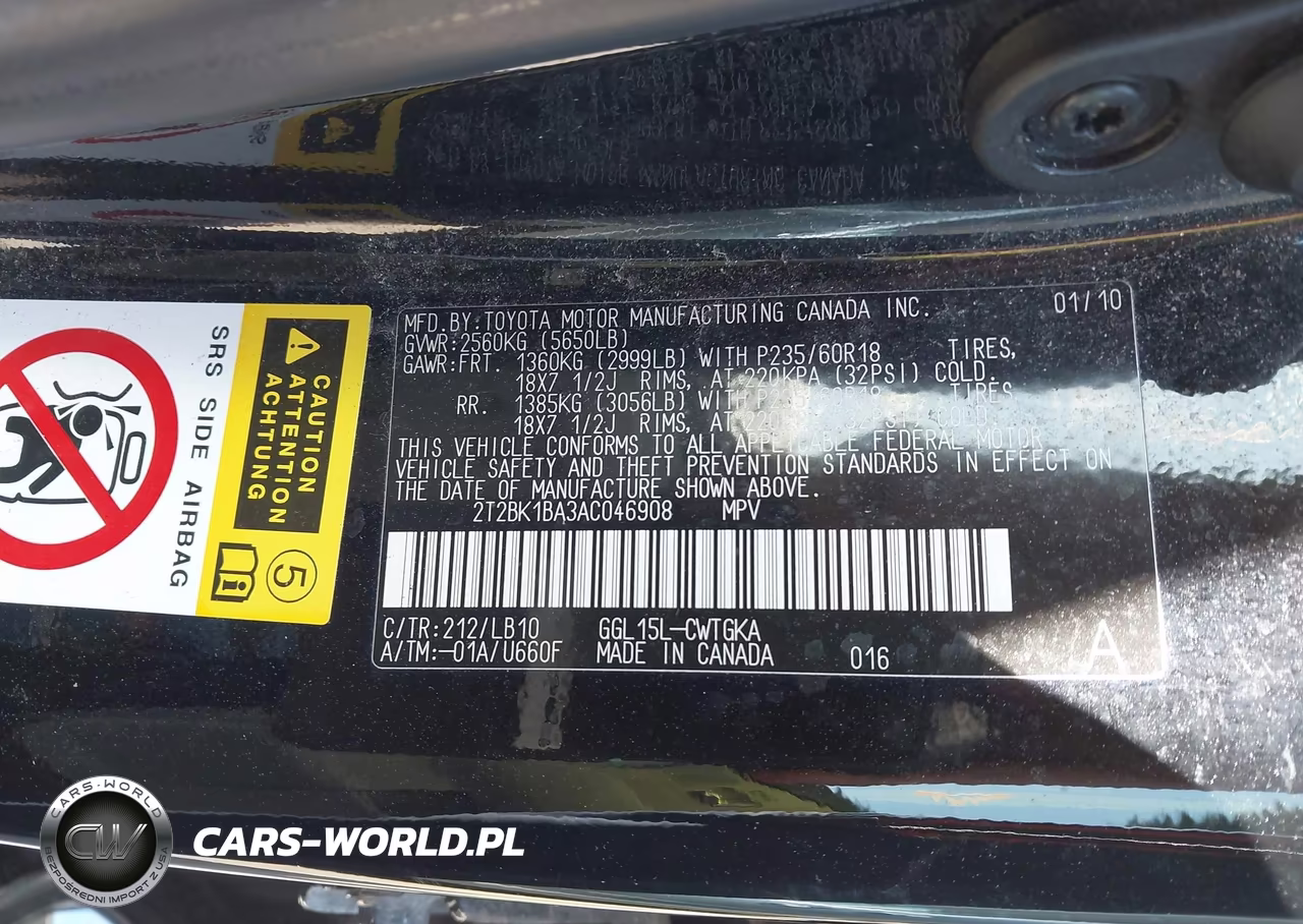 2010 Lexus Rx 350 VIN:2T2BK1BA3AC046908 - 9