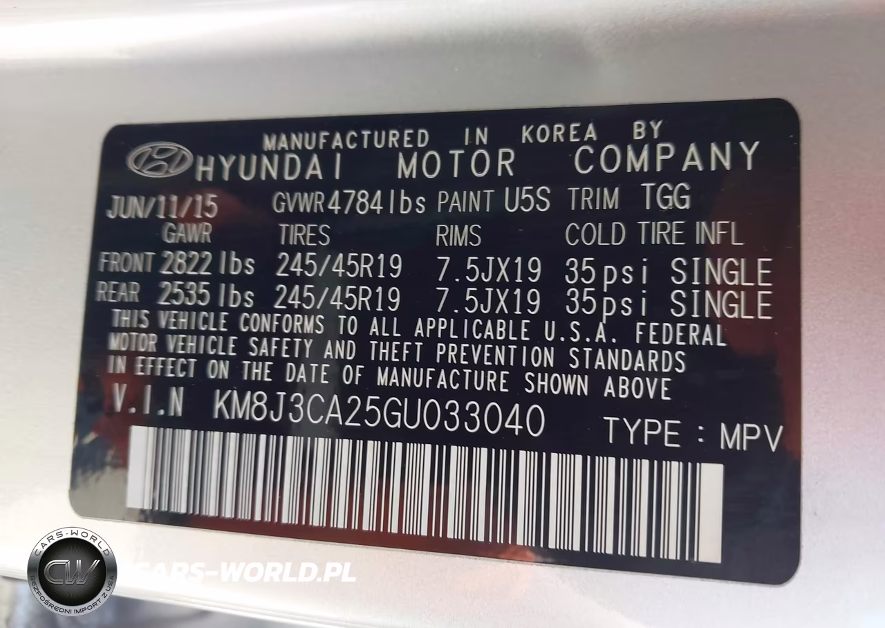 2016 Hyundai Tucson Sport VIN:KM8J3CA25GU033040 - 9