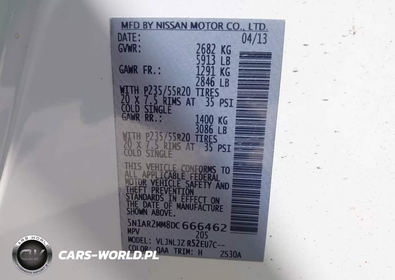 2013 Nissan Pathfinder Platinum VIN:5N1AR2MM8DC666462 - 9