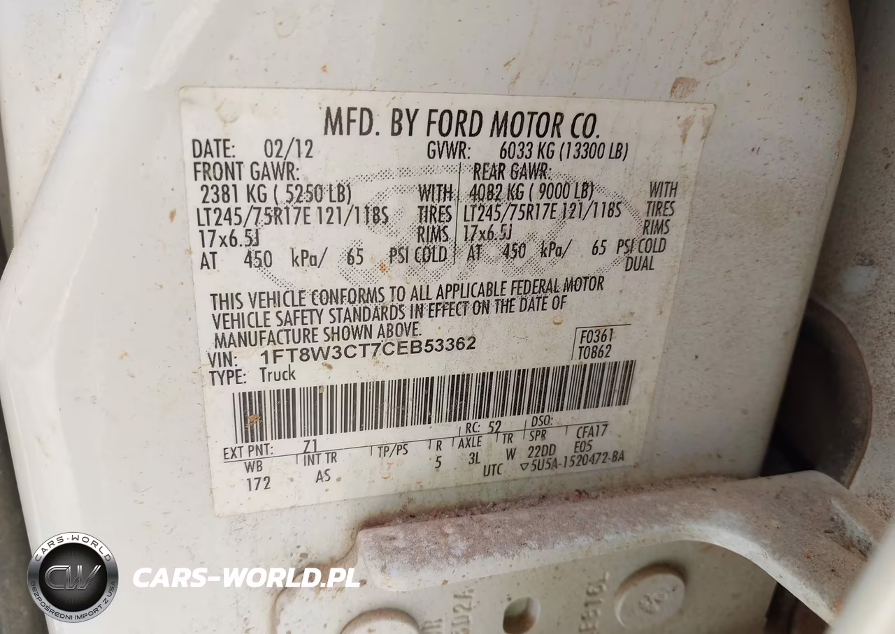 2012 Ford F-350 Xl VIN:1FT8W3CT7CEB53362 - 8