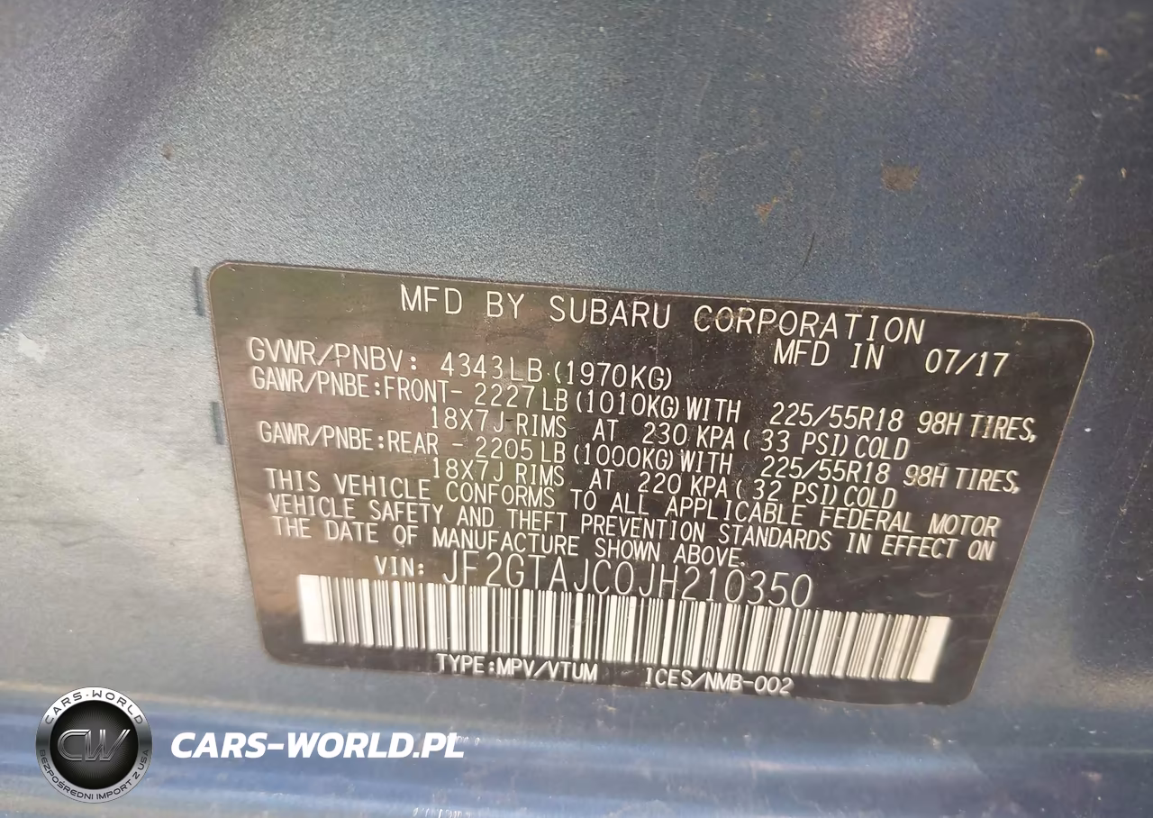 2018 Subaru Crosstrek 2.0I Limited VIN:JF2GTAJC0JH210350 - 9