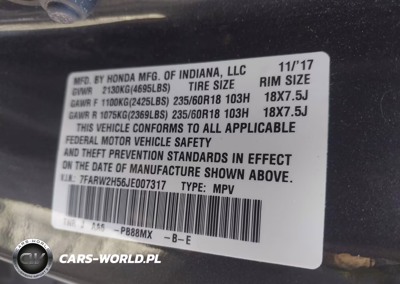 2018 Honda Cr-V Ex VIN:7FARW2H56JE007317 - 9