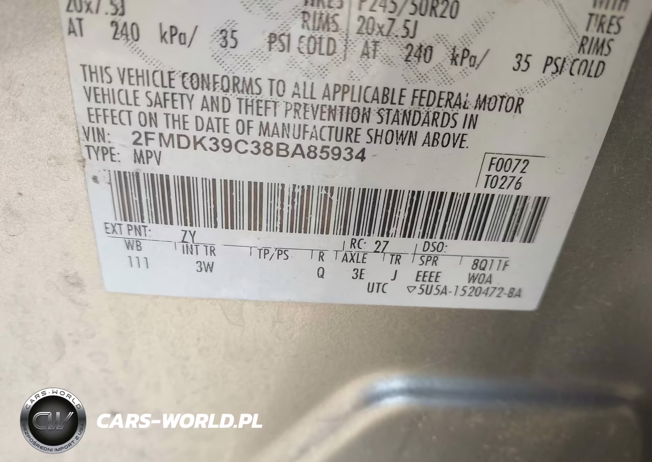2008 Ford Edge Limited VIN:2FMDK39C38BA85934 - 7
