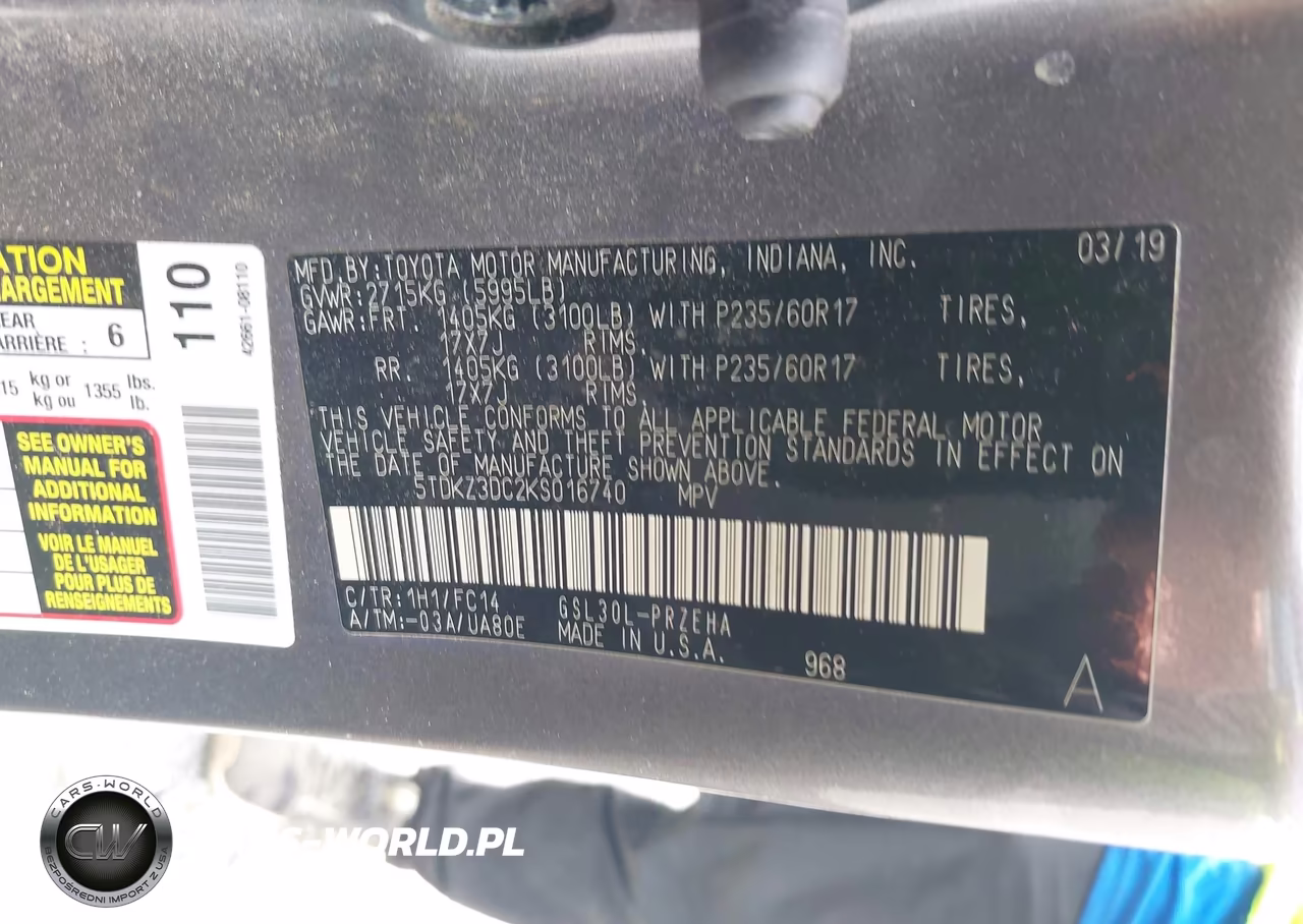2019 Toyota Sienna Le 8 Passenger VIN:5TDKZ3DC2KS016740 - 9