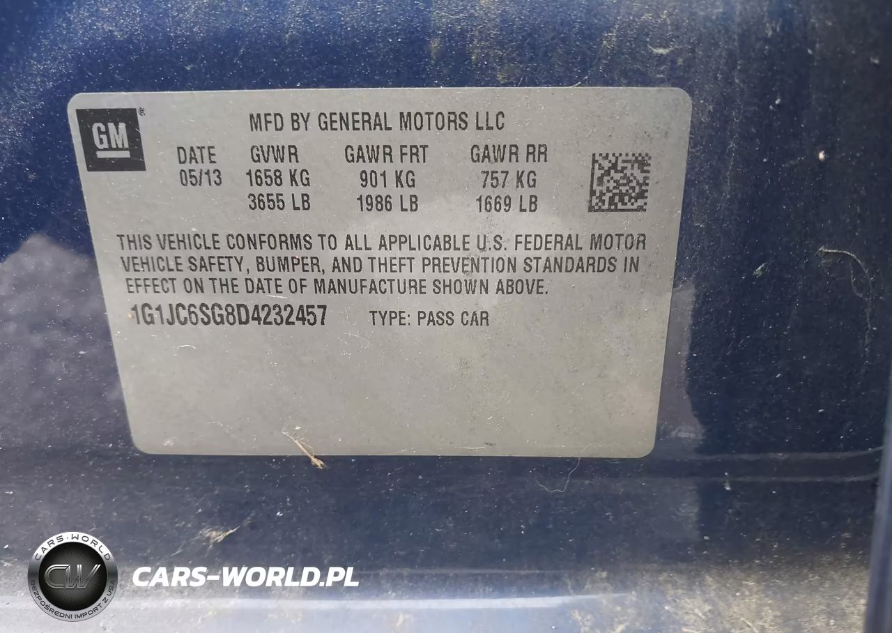 2013 Chevrolet Sonic Lt Auto VIN:1G1JC6SG8D4232457 - 9