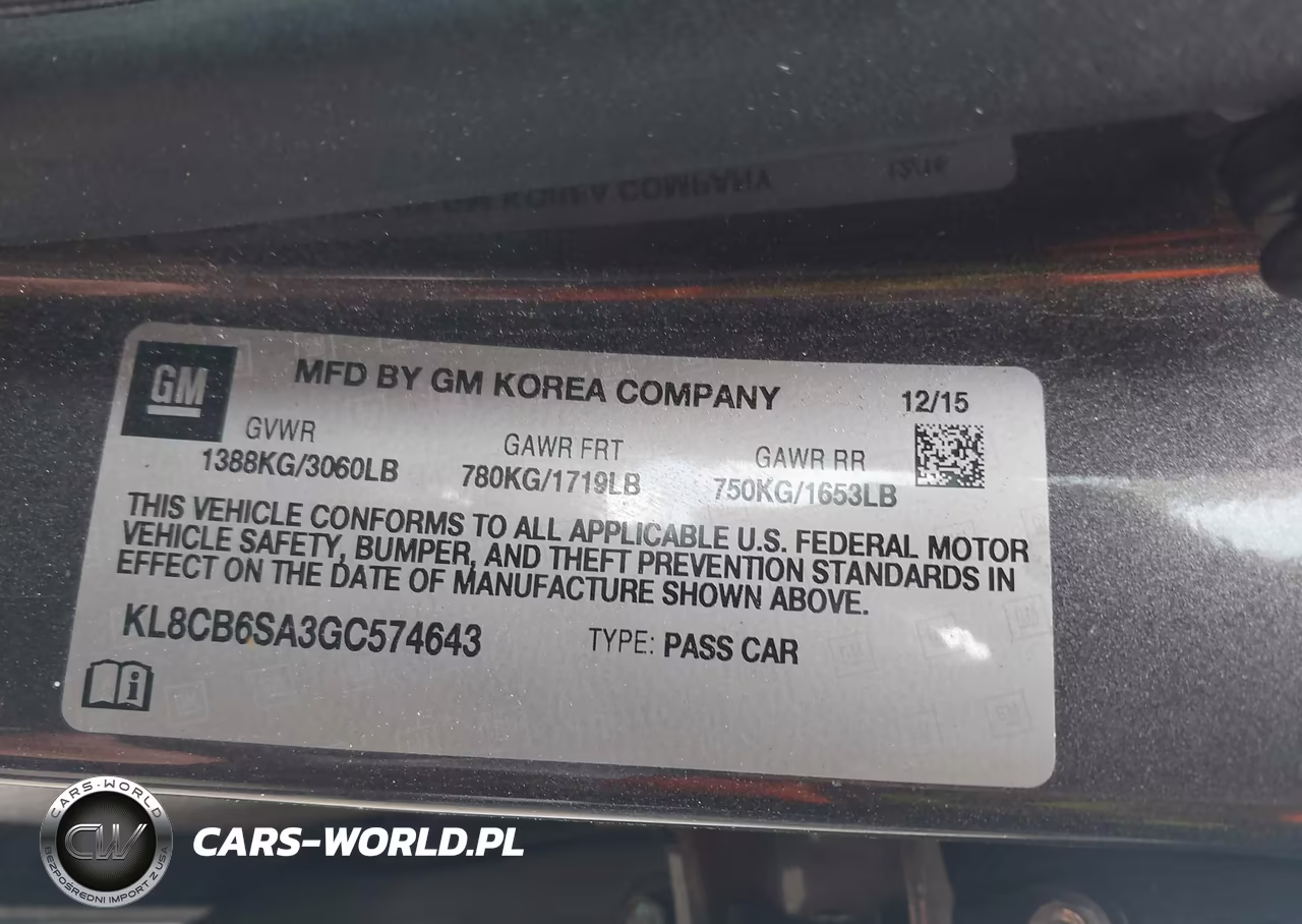 2016 Chevrolet Spark Ls Cvt VIN:KL8CB6SA3GC574643 - 9