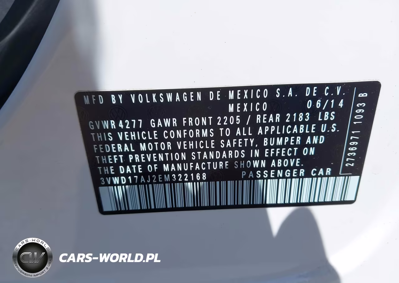 2014 Volkswagen Jetta 1.8T Se VIN:3VWD17AJ2EM322168 - 9