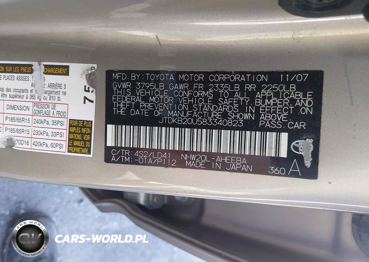 2008 Toyota Prius VIN:JTDKB20U583340823 - 9