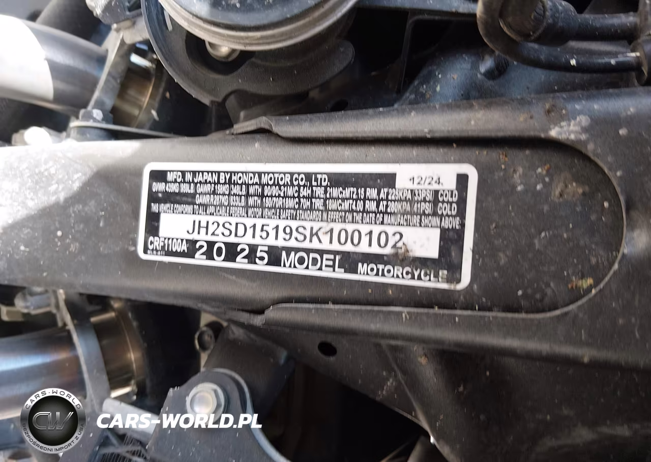 2025 Honda Crf1000 A VIN:JH2SD1519SK100102 - 10