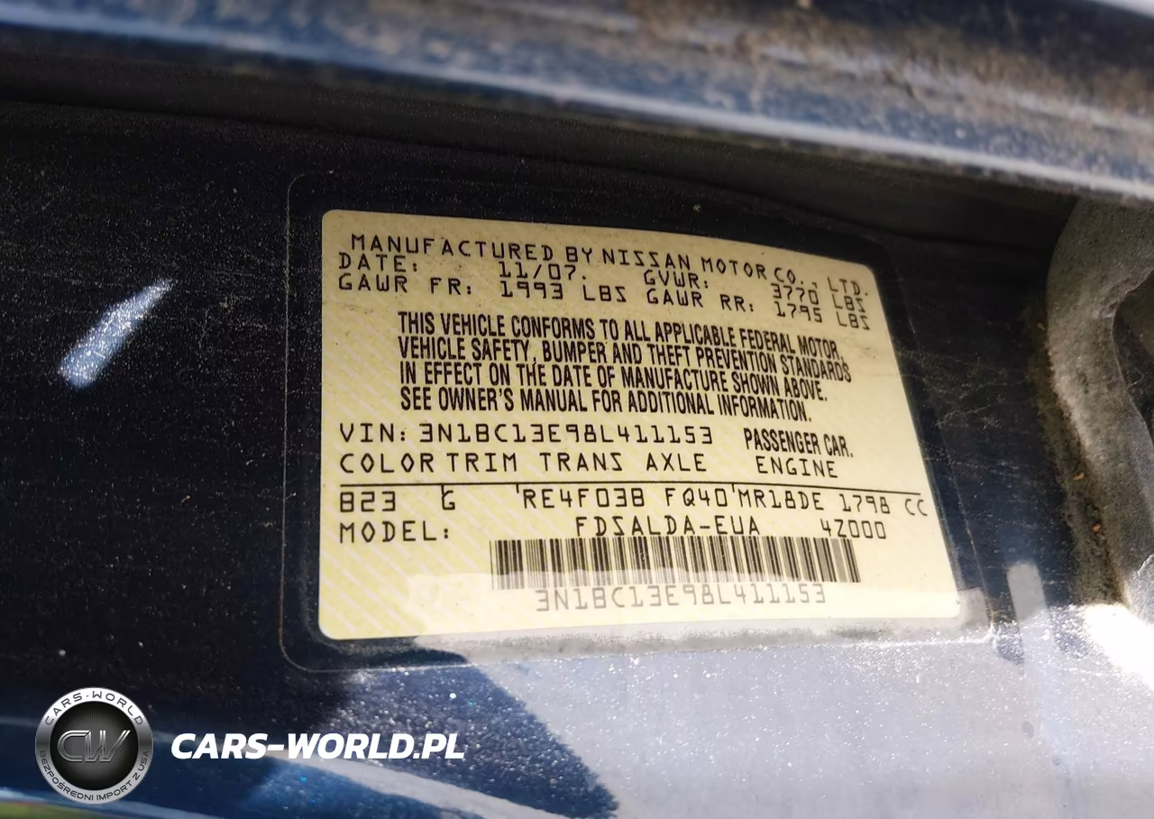 2008 Nissan Versa 1.8S VIN:3N1BC13E98L411153 - 9