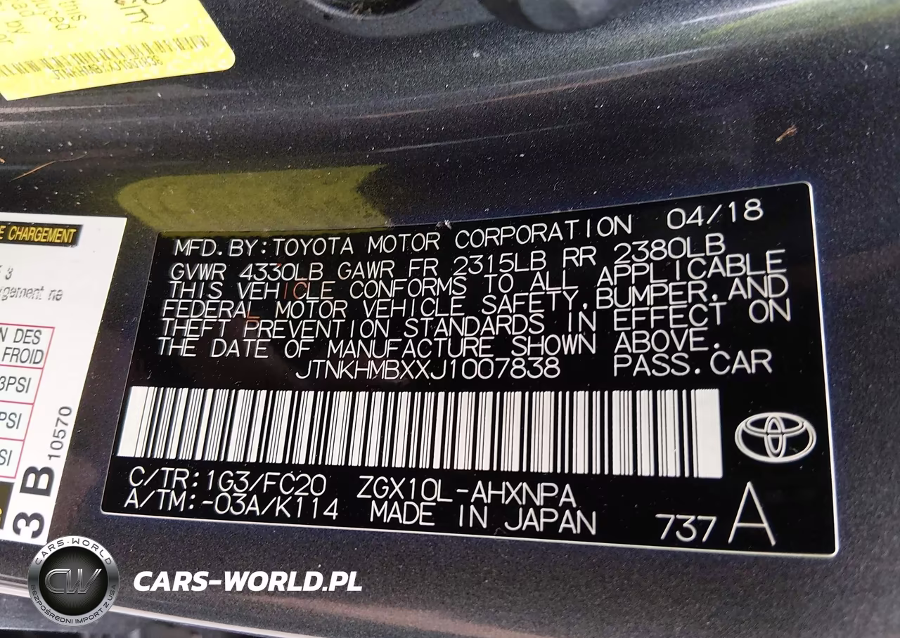 2018 Toyota C-Hr Xle Premium VIN:JTNKHMBXXJ1007838 - 9