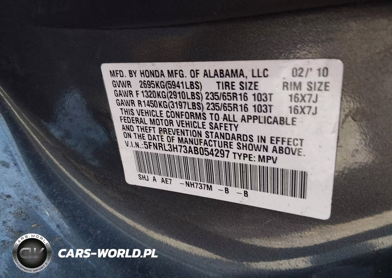 2010 Honda Odyssey Ex-L VIN:5FNRL3H73AB054297 - 9
