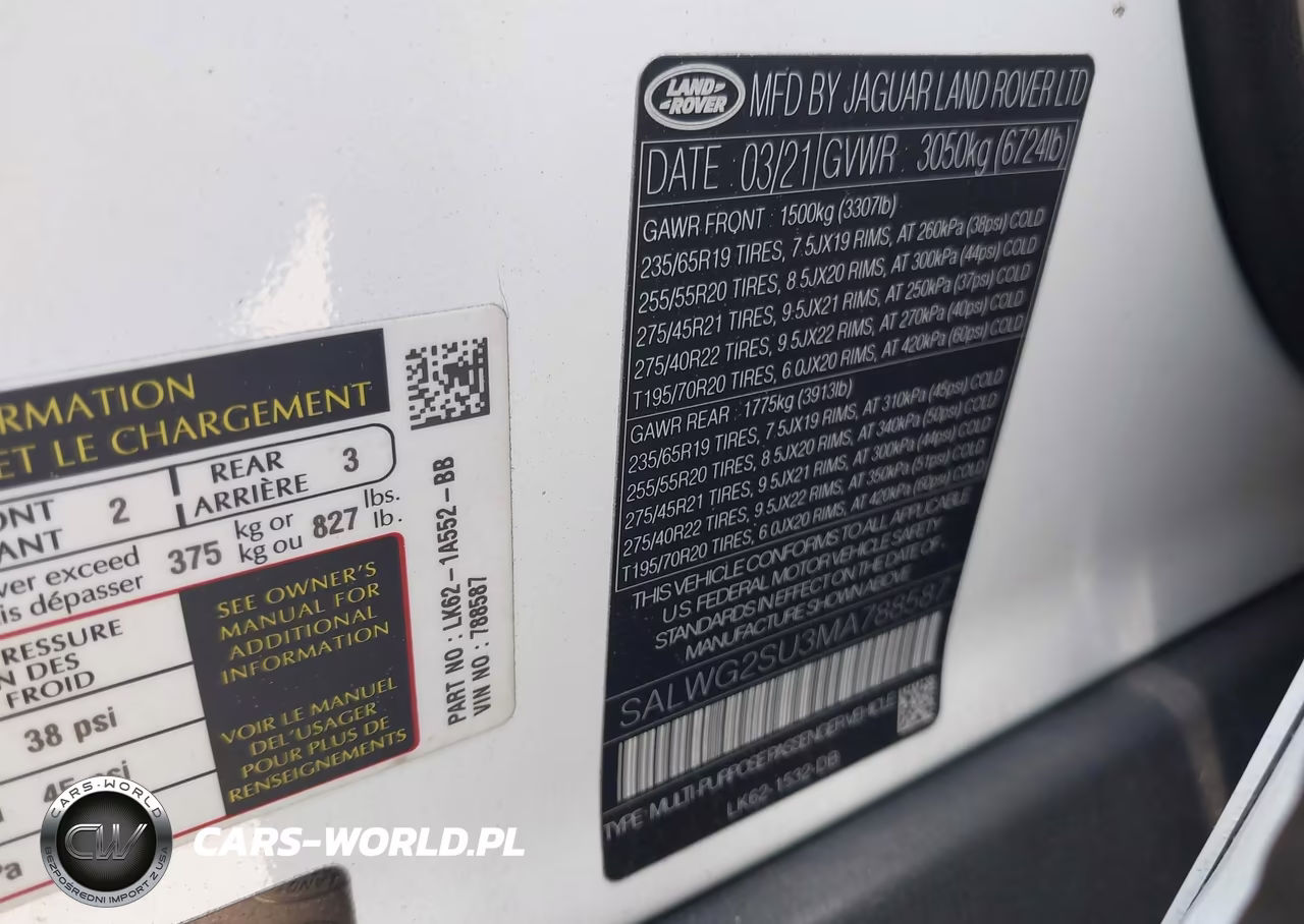 2021 Land Rover Range Rover Sport Se Mhev VIN:SALWG2SU3MA788587 - 9