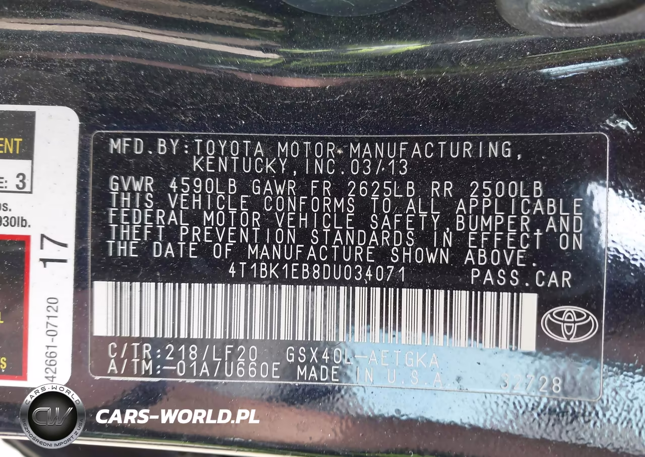 2013 Toyota Avalon Xle Premium VIN:4T1BK1EB8DU034071 - 9