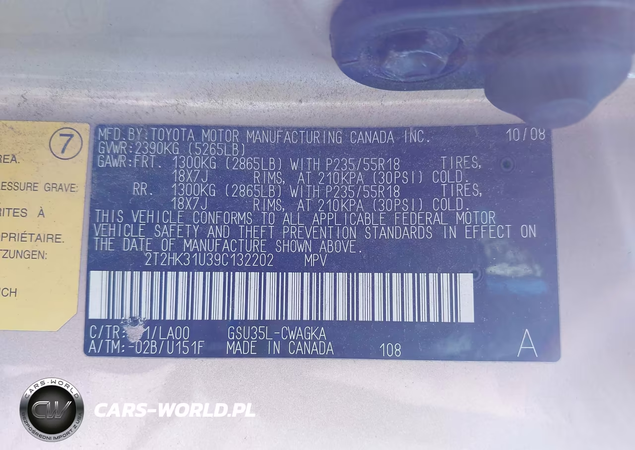 2009 Lexus Rx 350 VIN:2T2HK31U39C132202 - 9