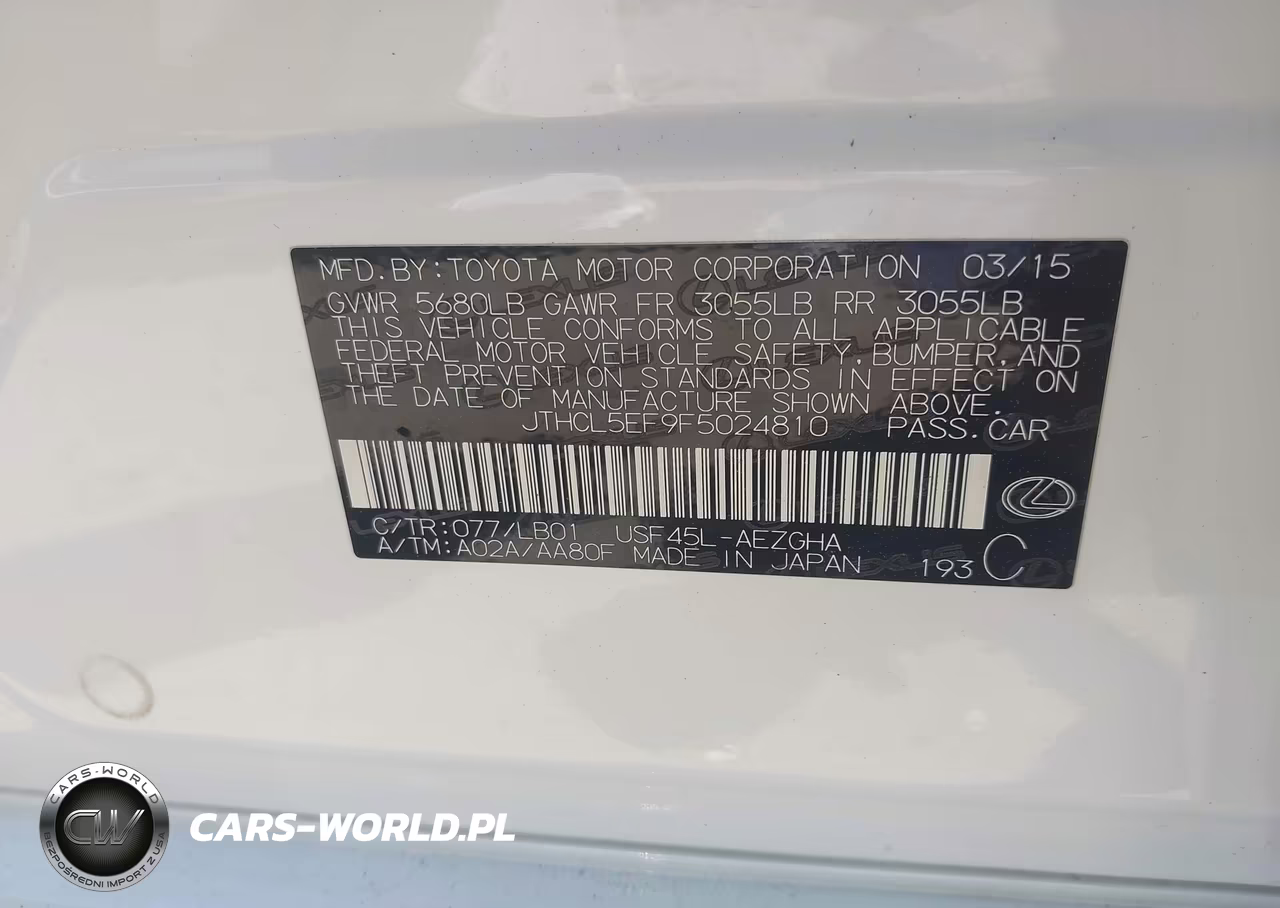 2015 Lexus Ls 460 VIN:JTHCL5EF9F5024810 - 9