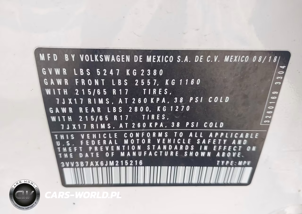 2018 Volkswagen Tiguan 2.0T Se-2.0T Sel VIN:3VV3B7AX6JM215216 - 9