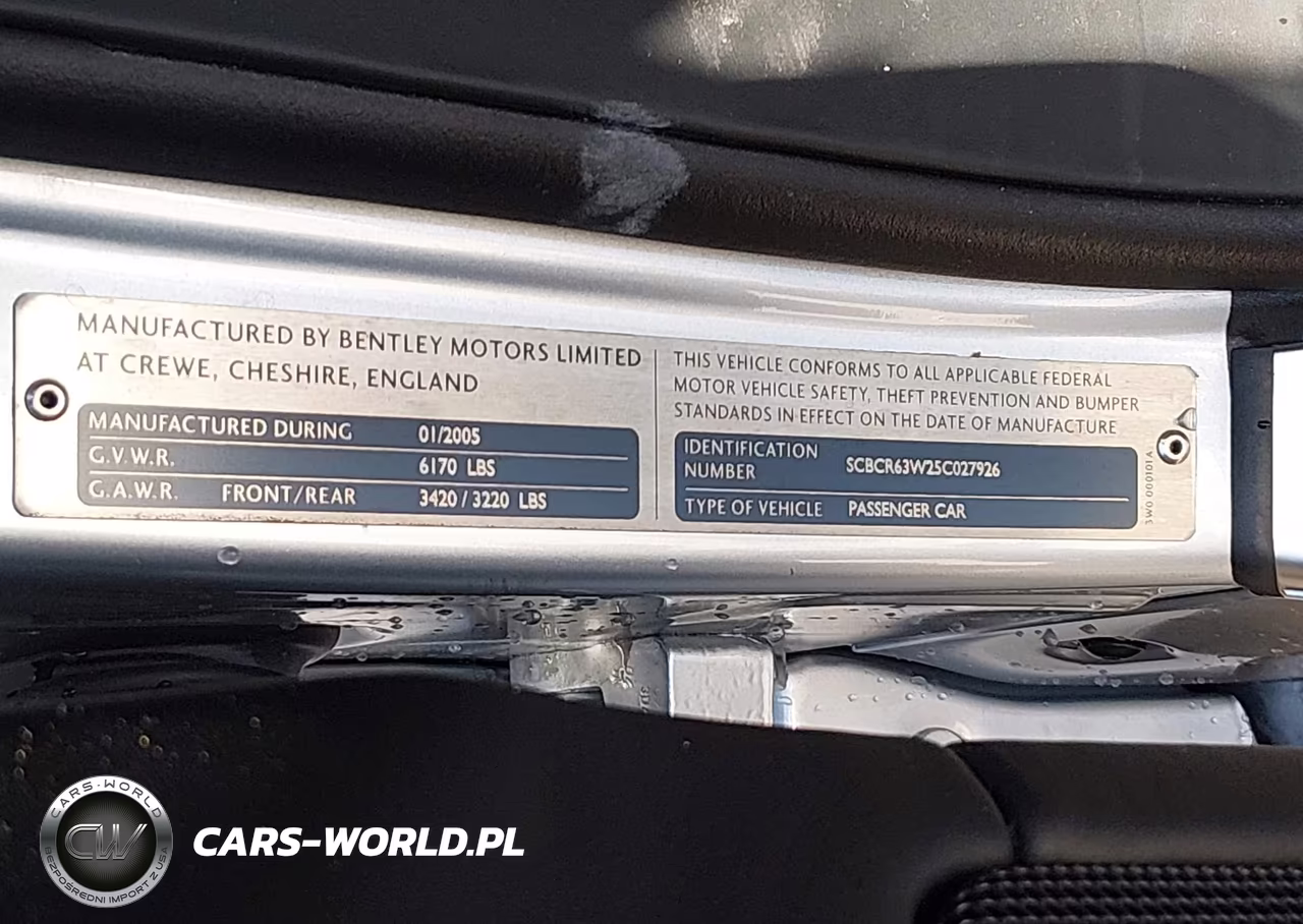 2005 Bentley Continental Gt VIN:SCBCR63W25C027926 - 9