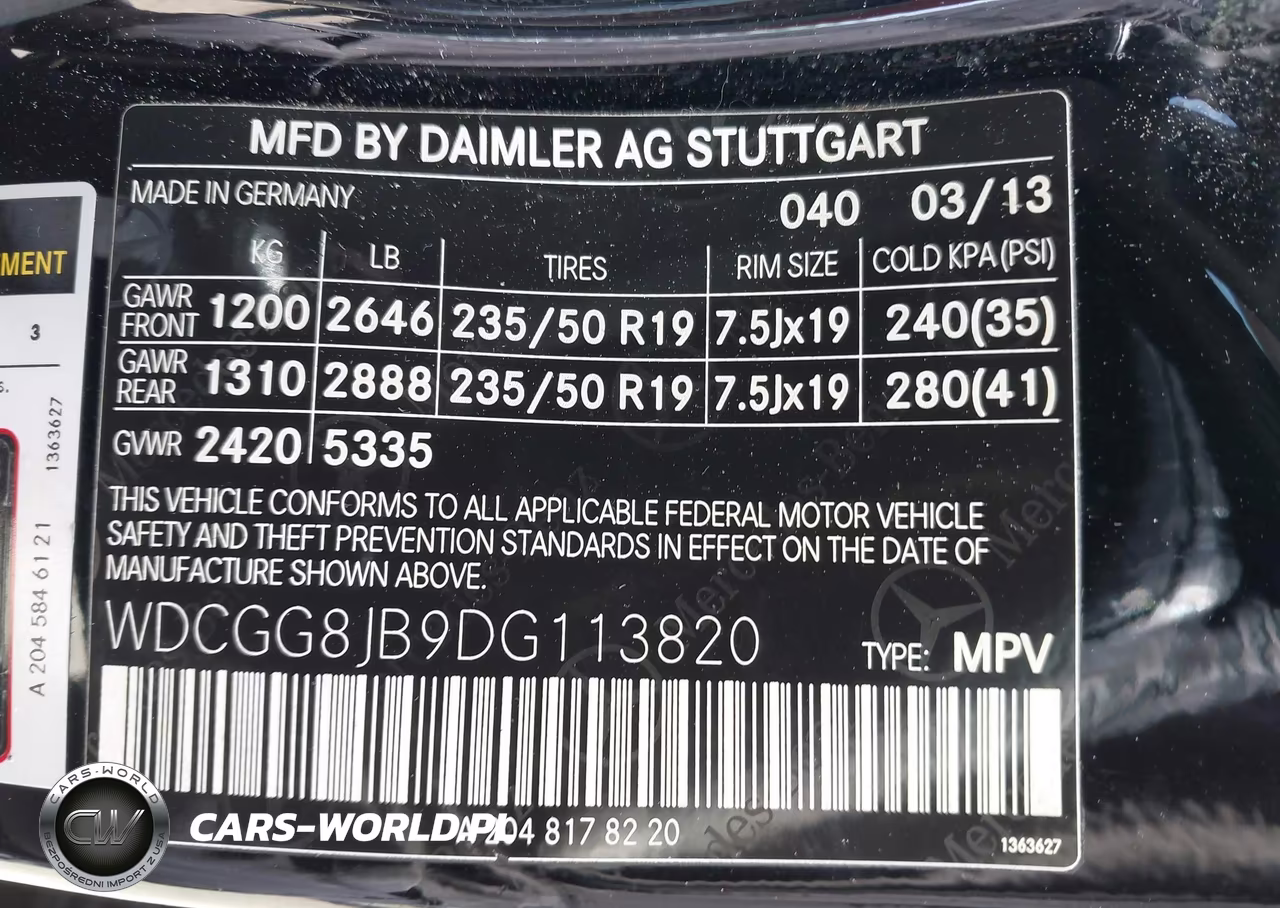 2013 Mercedes-Benz Glk 350 4Matic VIN:WDCGG8JB9DG113820 - 9